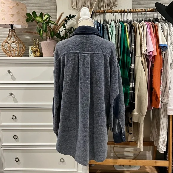 Free People | Indigo Blue Ruby Oversized Shirt Jacket size Small - Picture 6 of 14